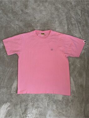Bape Shark Chest Logo PONR T Shirt Size XL Fit Large Pink AAPE Streetwear Y2K